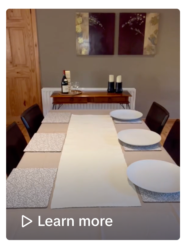 Dressing a table for a Donegal AirBnB dining space using some of the owners own tableware and some homeware from ourselves at Authentique