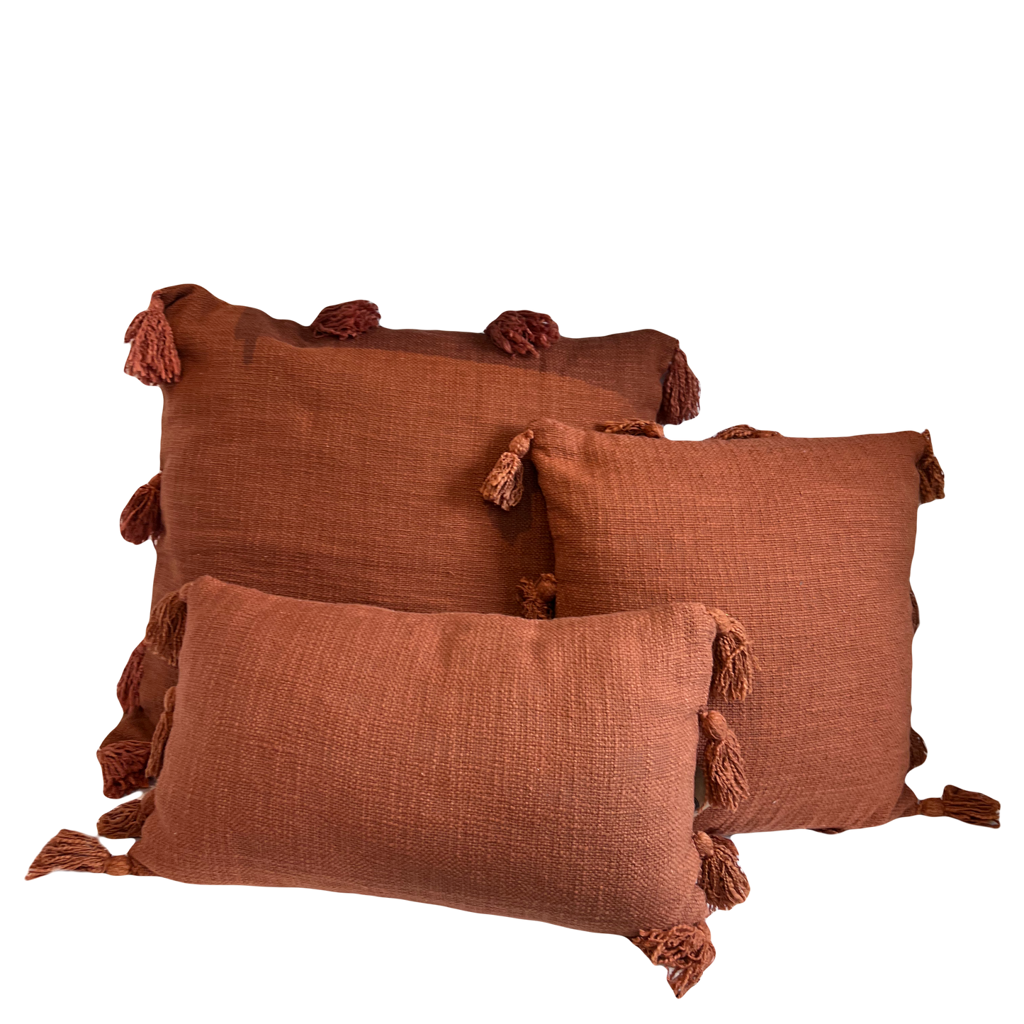 Cotton cushion with M/Joy filling - Medium Rust