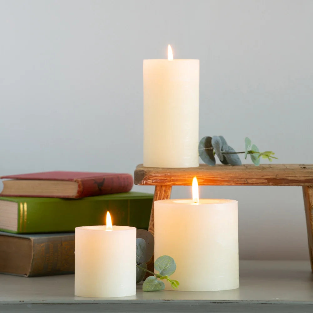 Rustic Pillar Candle Ivory