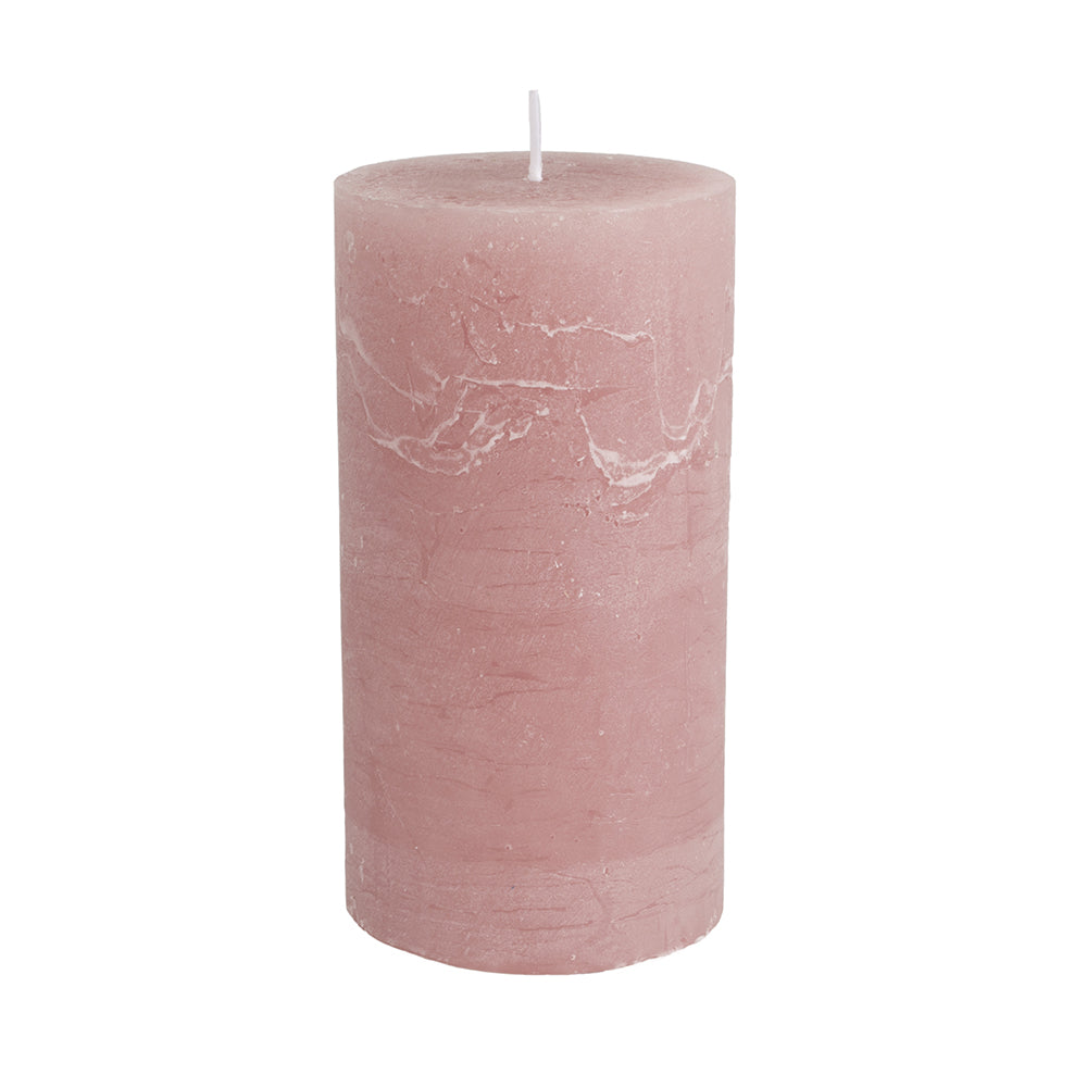 Rustic Pillar Candle Dusky Pink