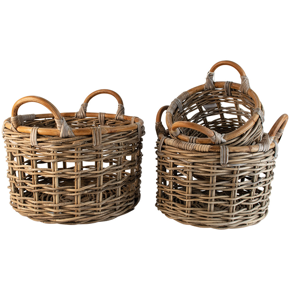 Round Kubu Basket with Handles Small