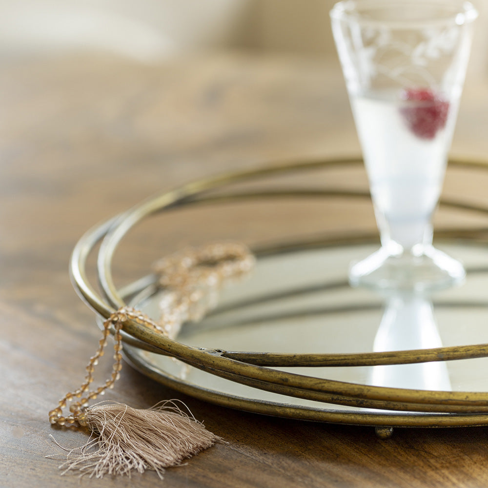 Round Mirrored Tray