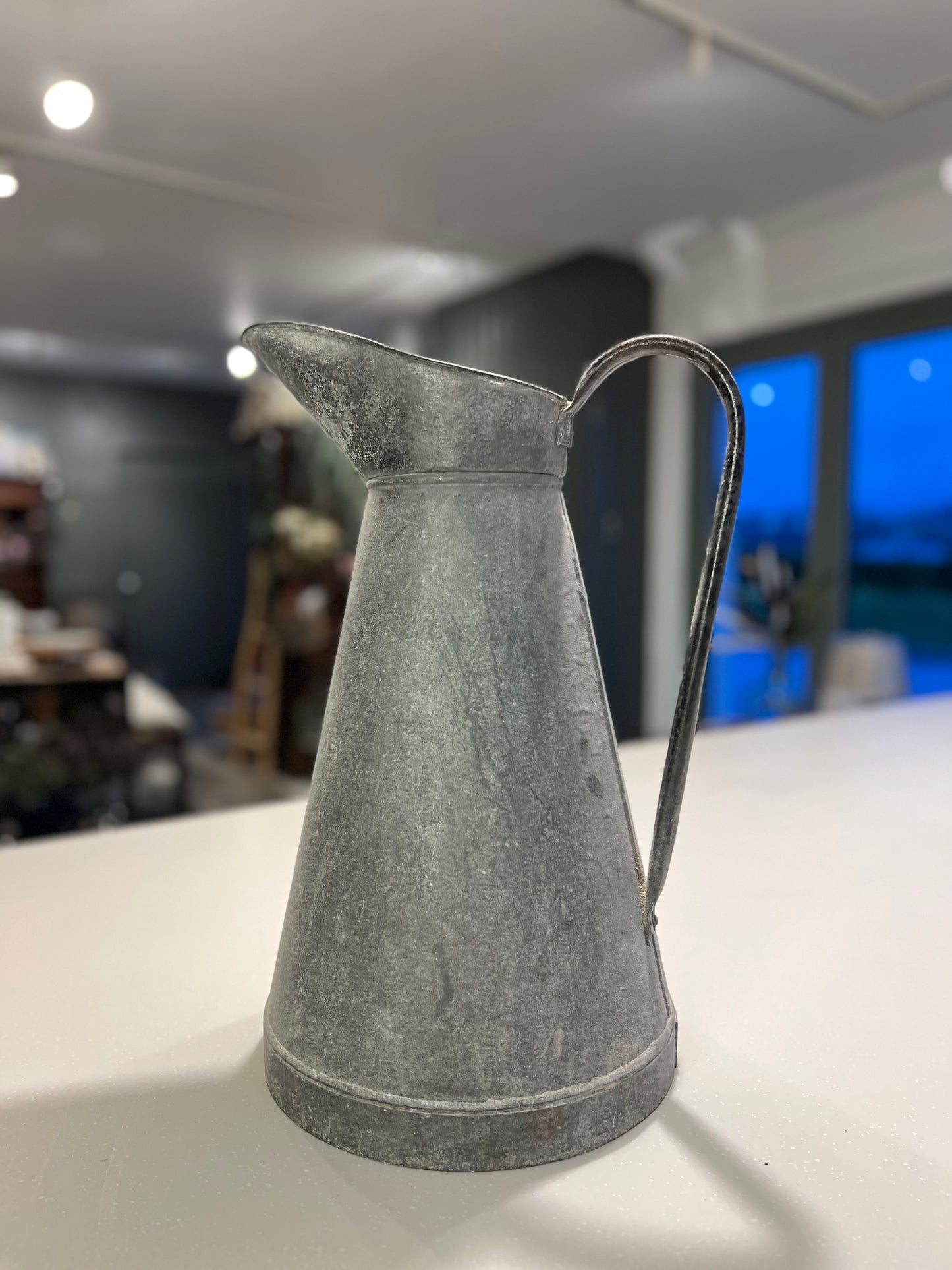 French Antique Galvanised Jug/ Pitcher