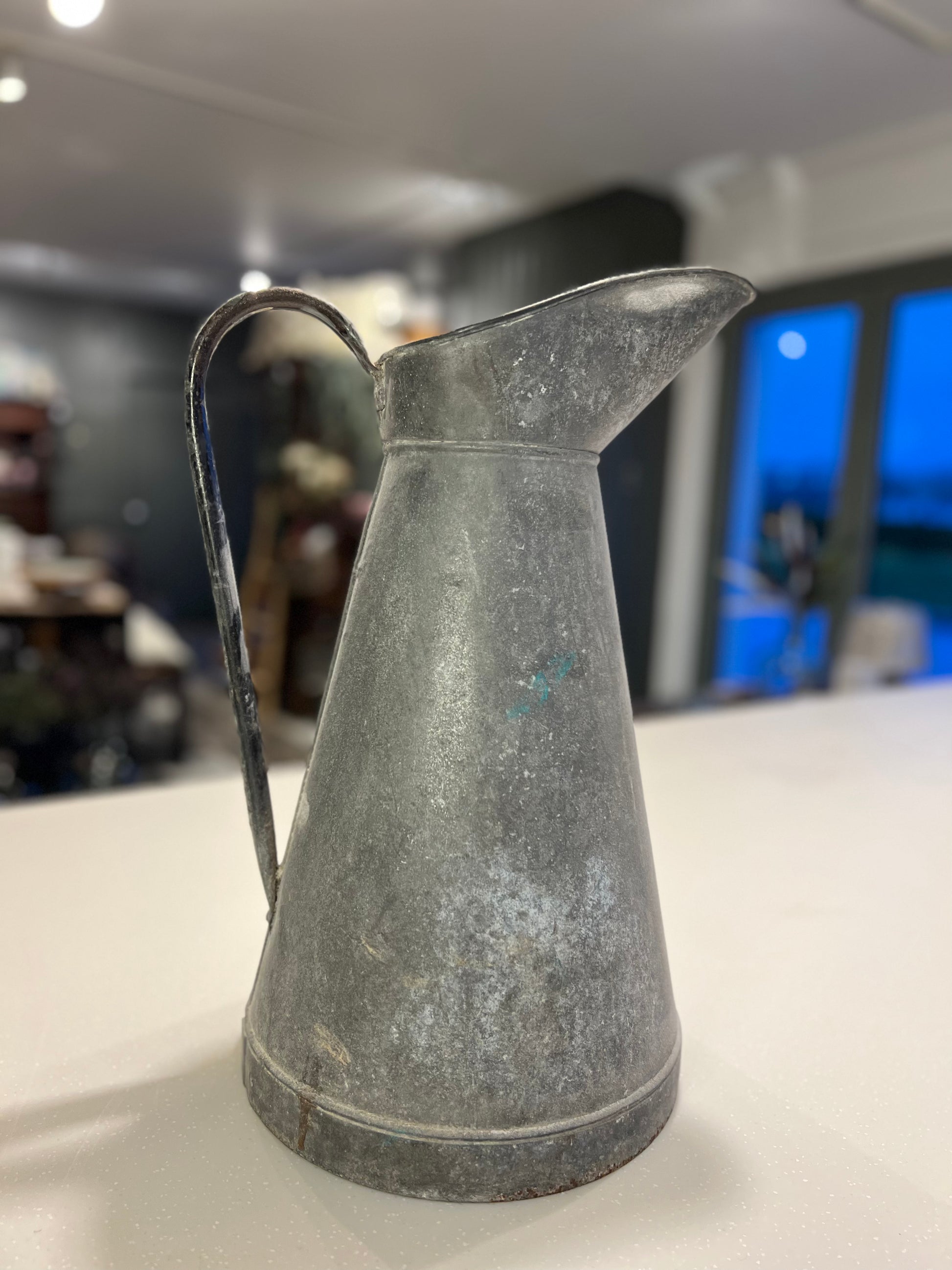 French Antique Galvanised Jug/ Pitcher